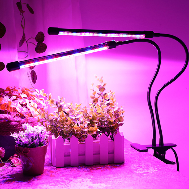 LED種植燈 | 可調光 | 植物燈 | 雙頭 | 全光譜 | USB | 燈夾（8101）