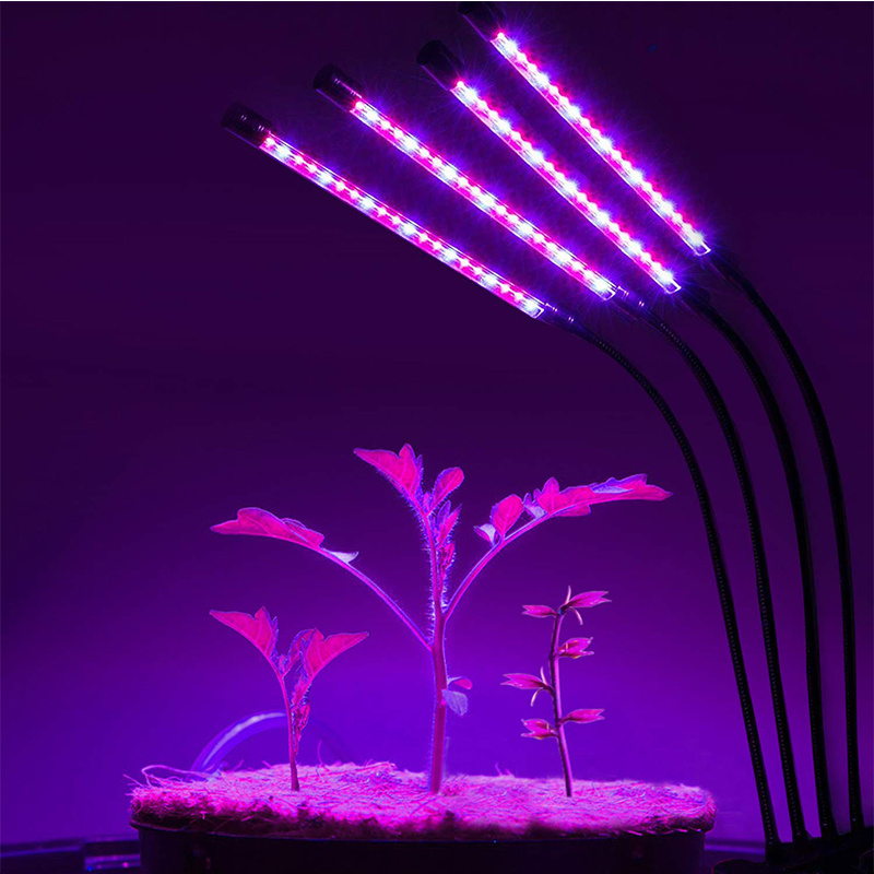 LED遙控款種植燈 | 可調光 | 可遙控 | 植物燈 | 四頭 | 全光譜 | USB | 燈夾（8103）