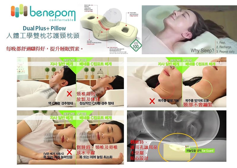Benepom DUAL Plus+ PILLOW 人體工學護頸枕頭 Benepom DUAL Plus+ PILLOW 人體工學護頸枕頭