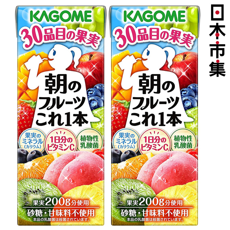 日版Kagome 飲管一日份 30品種美味水果混合汁 200ml (2件裝)【市集世界 - 日本市集】