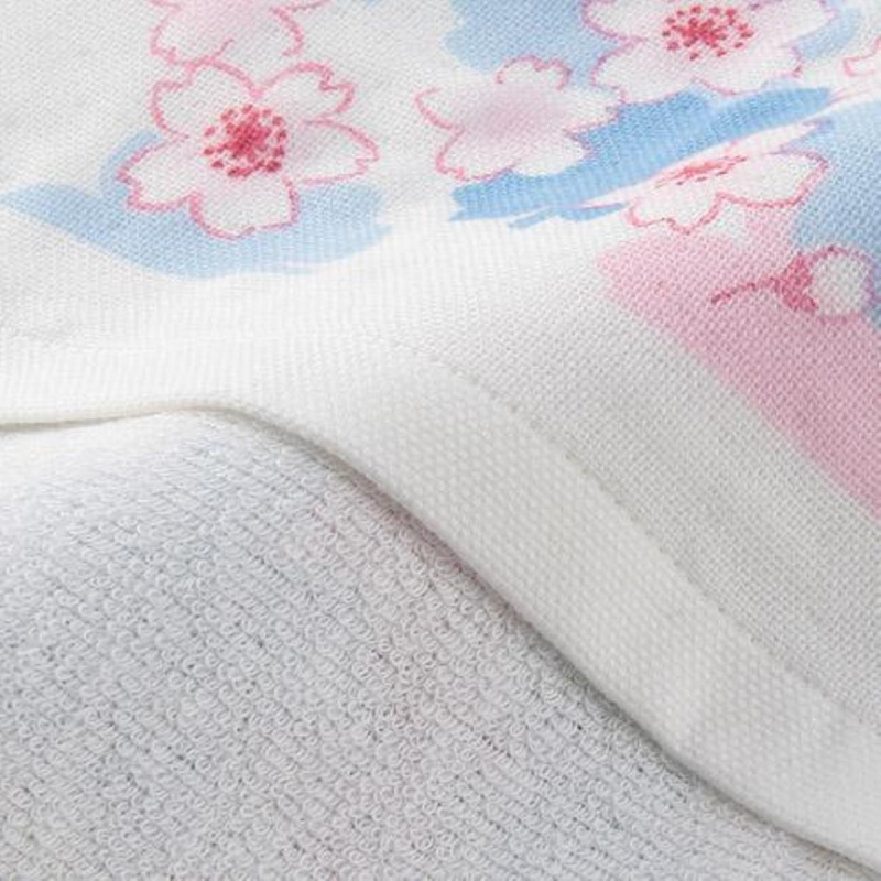 日本Towel Museum日本今治製 櫻花底影加櫻花 粉藍長毛巾 (424)【市集世界 - 日本市集】
