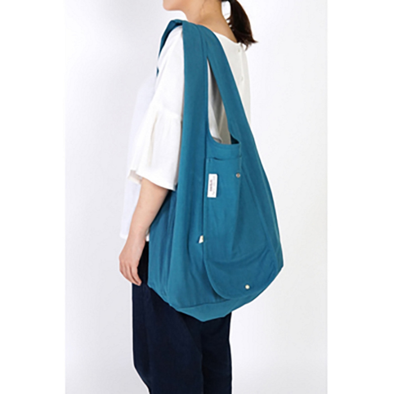 日本Switch 有機棉 淨藍色 百變收納環保購物袋 (846)【市集世界 - 日本市集】