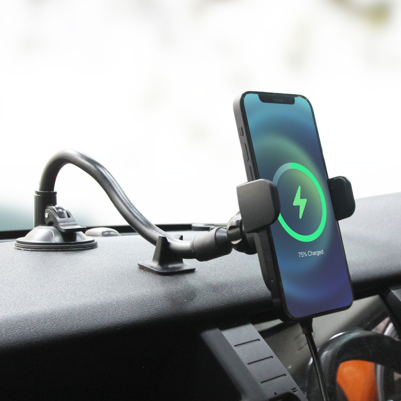 CAPDASE MS Power 300毫米鵝頸臂快速無線充電磁性自動夾車架