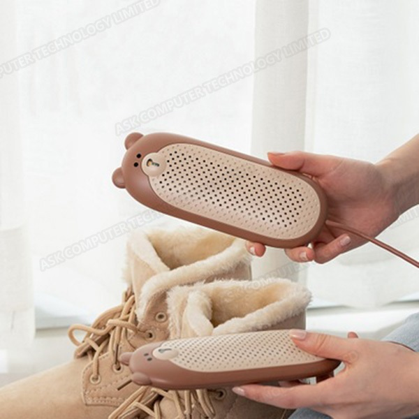 日本TSK 熊仔款便攜式恆溫烘鞋器插電式可收納家用智能定時UV殺菌乾鞋器