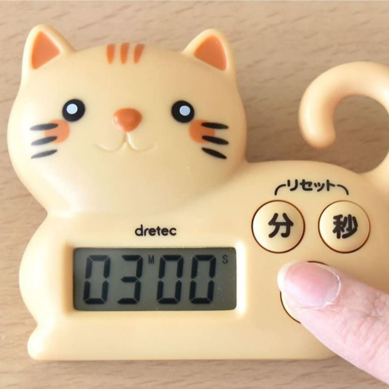日本 貓雜貨 Dretec 貓仔造型 棕色 廚房烹調計時器 (382)【市集世界 - 日本市集】
