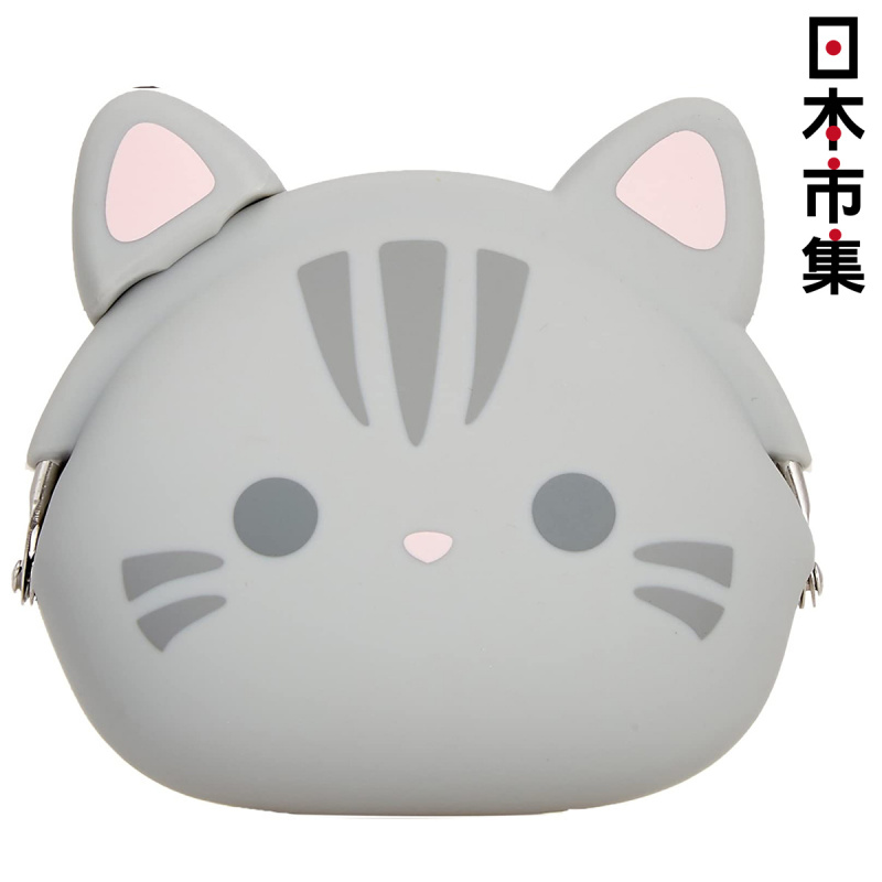 日本 貓雜貨 P+g design Circus 貓咪頭 灰色 收納小物散紙包 (106)【市集世界 - 日本市集】