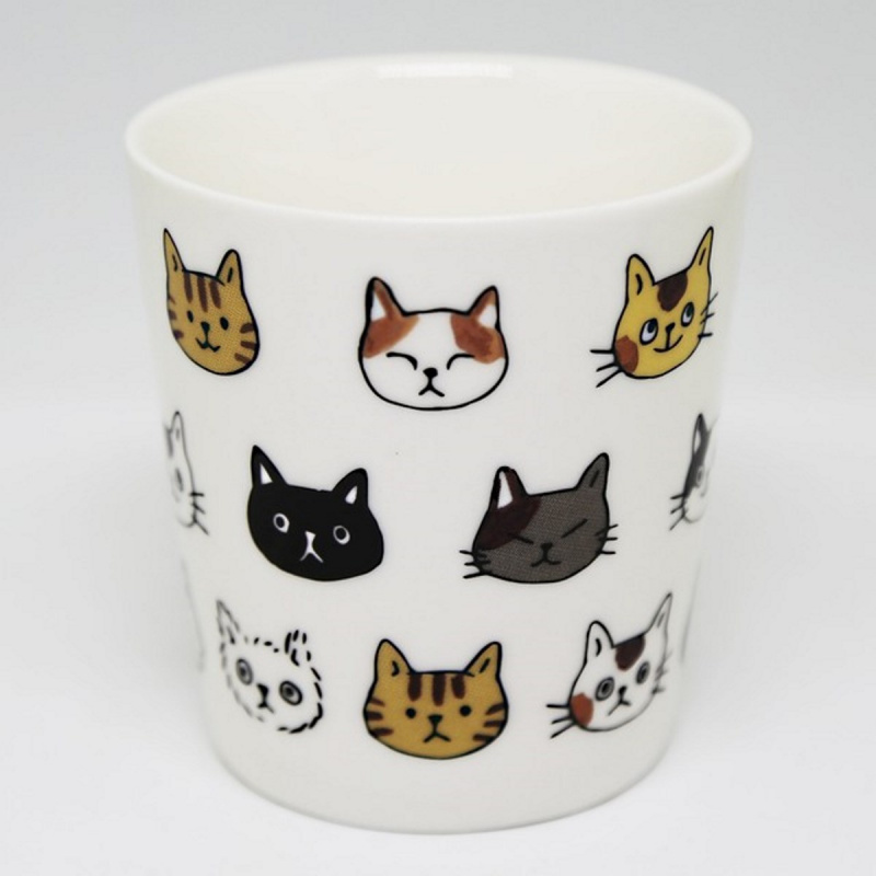日本 貓雜貨 マスノヤ 森雅子 日本製 貓仔頭 瓷杯 (030)【市集世界 - 日本市集】