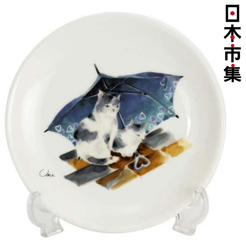 日本 貓雜貨 島貓系列 日本製瓷碟連架 避雨貓 (571)【市集世界 - 日本市集】