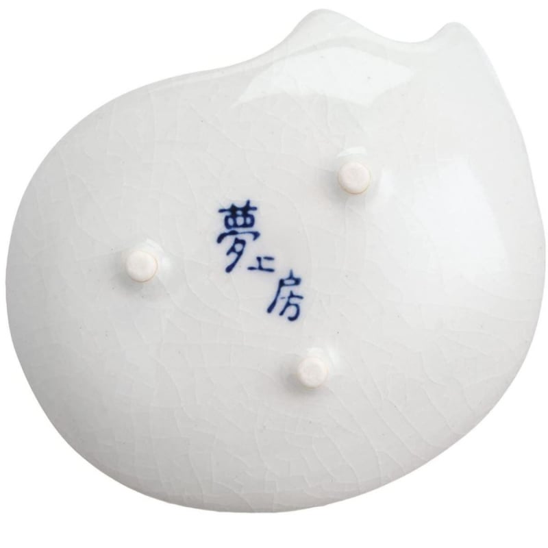 日本 貓雜貨 錢山商店 手繪貓咪 日本製 藍色線香盤 (857)【市集世界 - 日本市集】