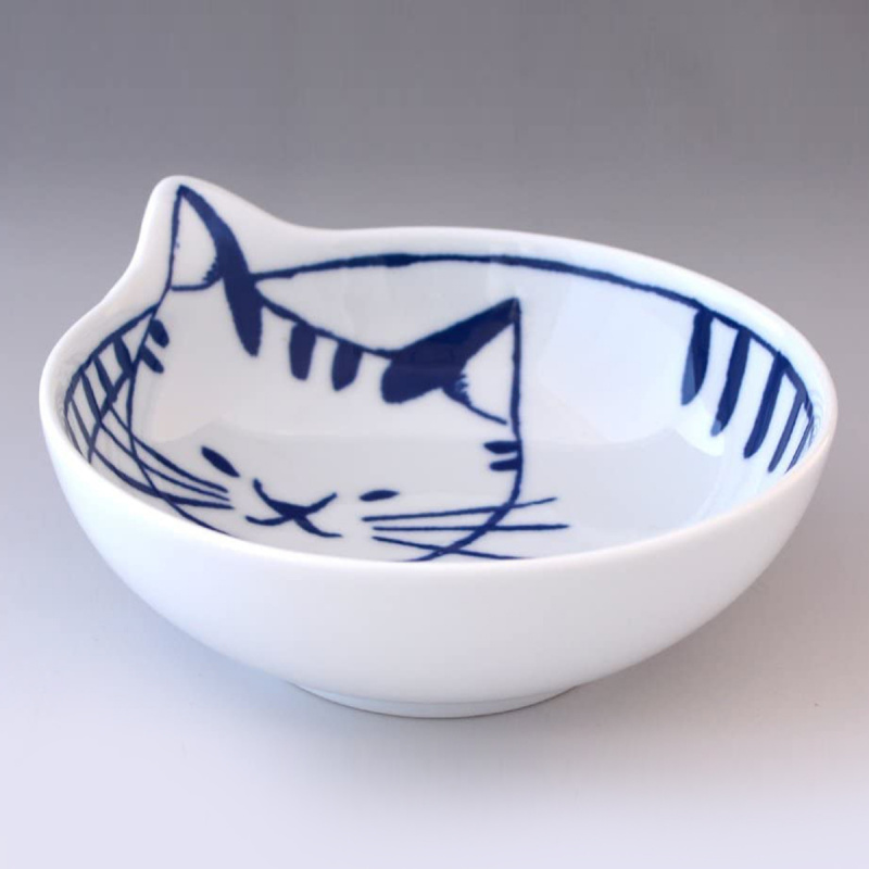 日本Neco 波佐見燒 日本製 藍白貓咪 4件陶瓷碗 禮盒 禮盒套裝 (360)【市集世界 - 日本市集】