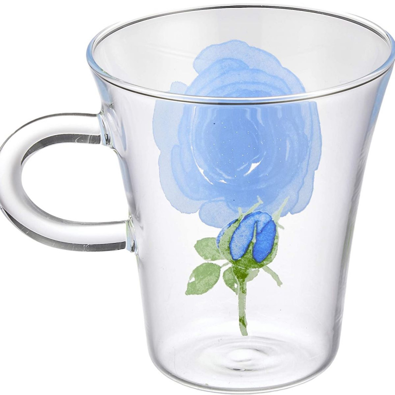日本 花の恋人 日本製 藍玫瑰 耐熱玻璃杯 235ml【市集世界 - 日本市集】