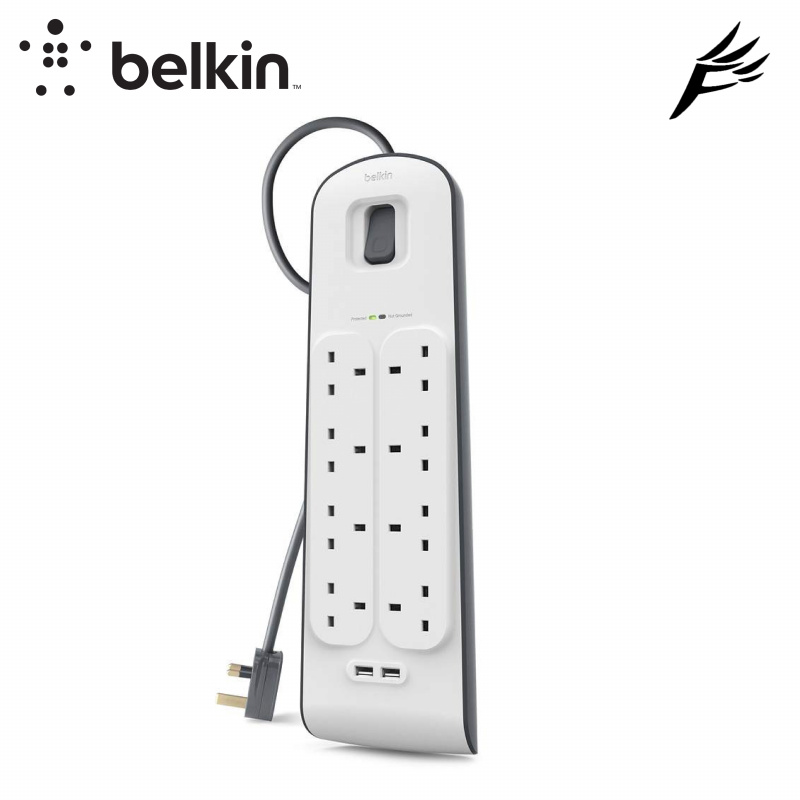 Belkin 2.4 安培 USB 充電 8 位防雷保護拖板