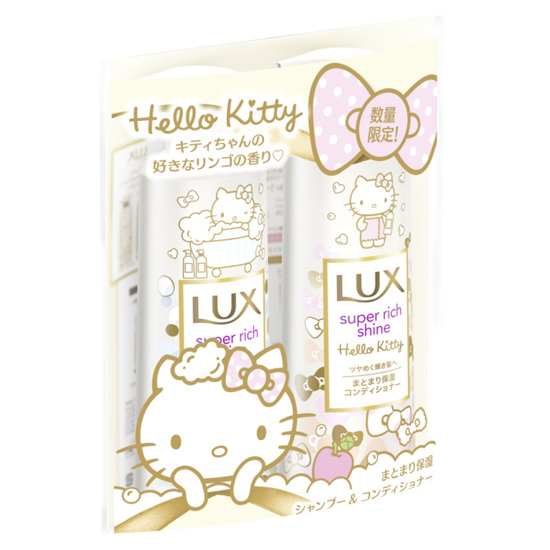 日版Lux Luminique 限定聯乘 Hello Kitty 閃亮光澤 護髮及洗髮水套裝 430g+430g【市集世界 - 日本市集】