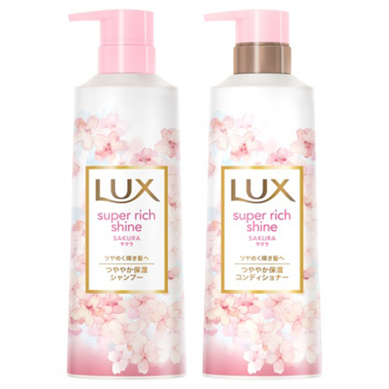 日版Lux 閃亮光澤 櫻花 護髮及洗髮水套裝 400g+400g【市集世界 - 日本市集】