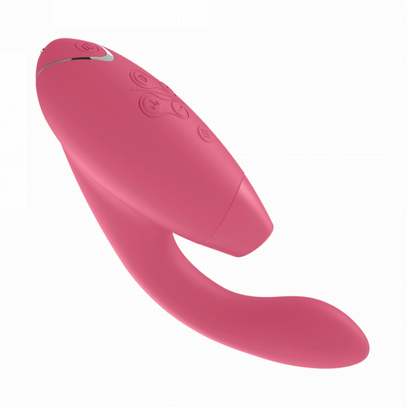 WOMANIZER 智能吸啜+震動雙頭按摩棒 DUO 粉紅色