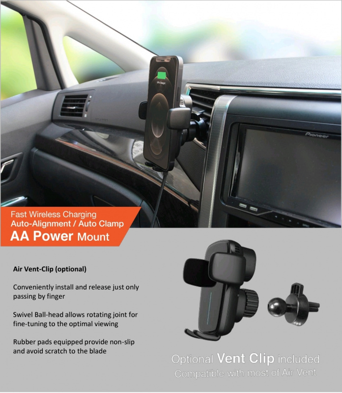 Capdase AA Power Fast Wireless Car Charging Auto Mount Gooseneck Arm 300mm HR00-AAG01-300