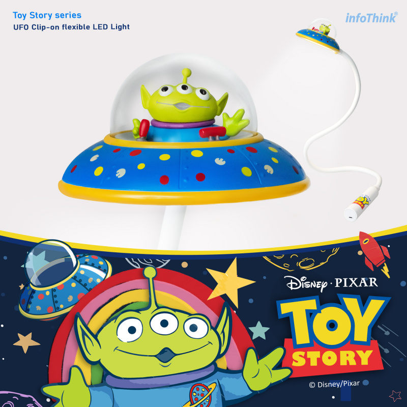 三眼仔USB充電LED任意彎飛碟燈