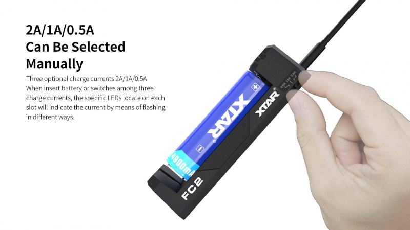 {MPower} XTAR FC2 USB LED Charger 鋰電池 充電器 ( For 18650 / 21700 / 2A / 3A )- 原裝行貨