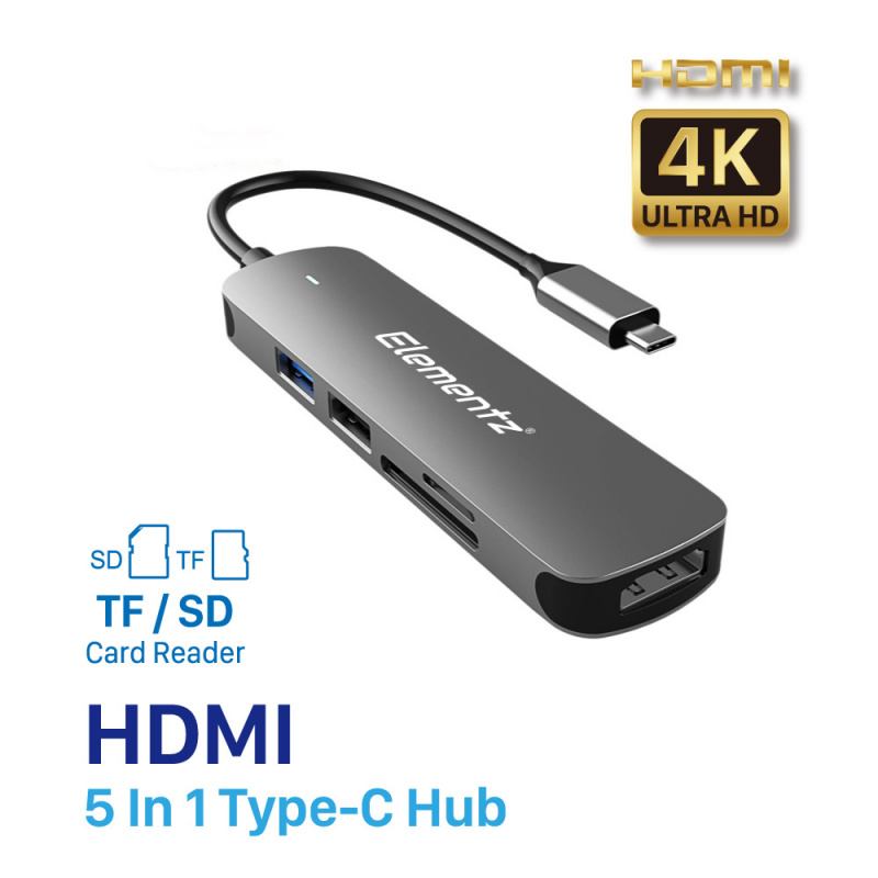 Elementz USB-C 5合1 Type-C Hub擴充器 MK-50H