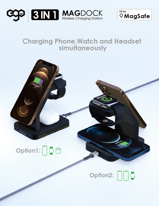 【香港行貨 3年保養】EGO MagDock Magsafe 3合1 無線充電座