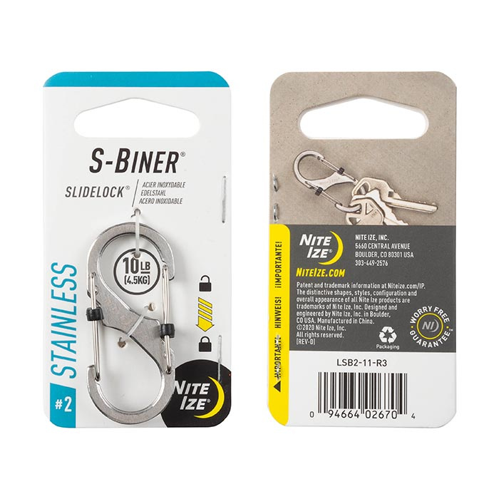 Nite Ize S-Biner #2 SlideLock 8字帶鎖不鏽鋼扣 Niteize LSB2