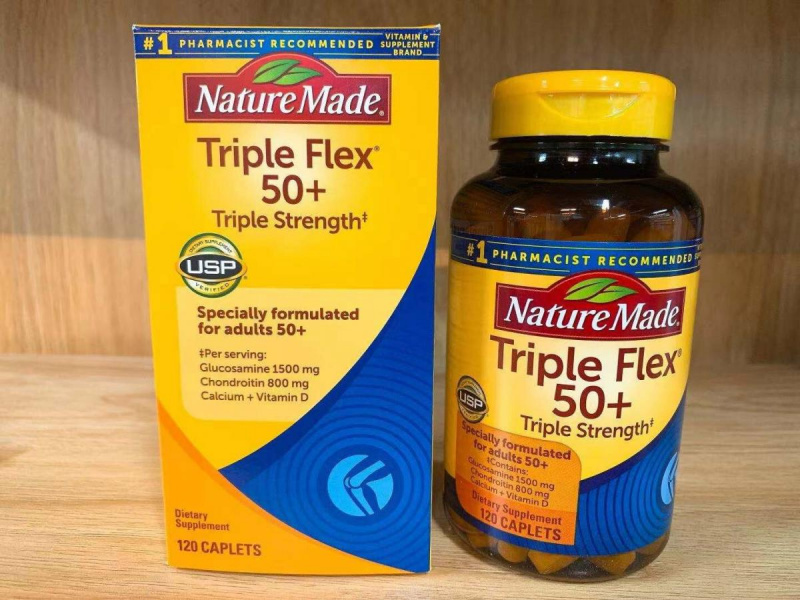 NatureMade triple flex 關節配方50+三倍強效 葡萄糖胺+軟骨素+鈣+D3 120粒 （50歲以上人士適用）(EXP 2024)