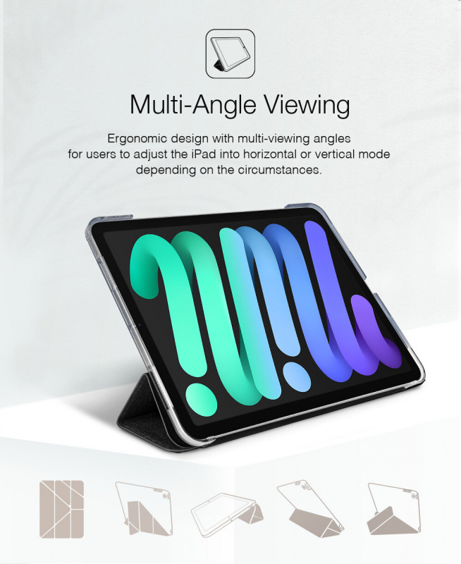 JTLegend iPad mini 6 (2021) Amos 相機快取多角度折疊布紋保護套（含 Apple Pencil 磁扣）