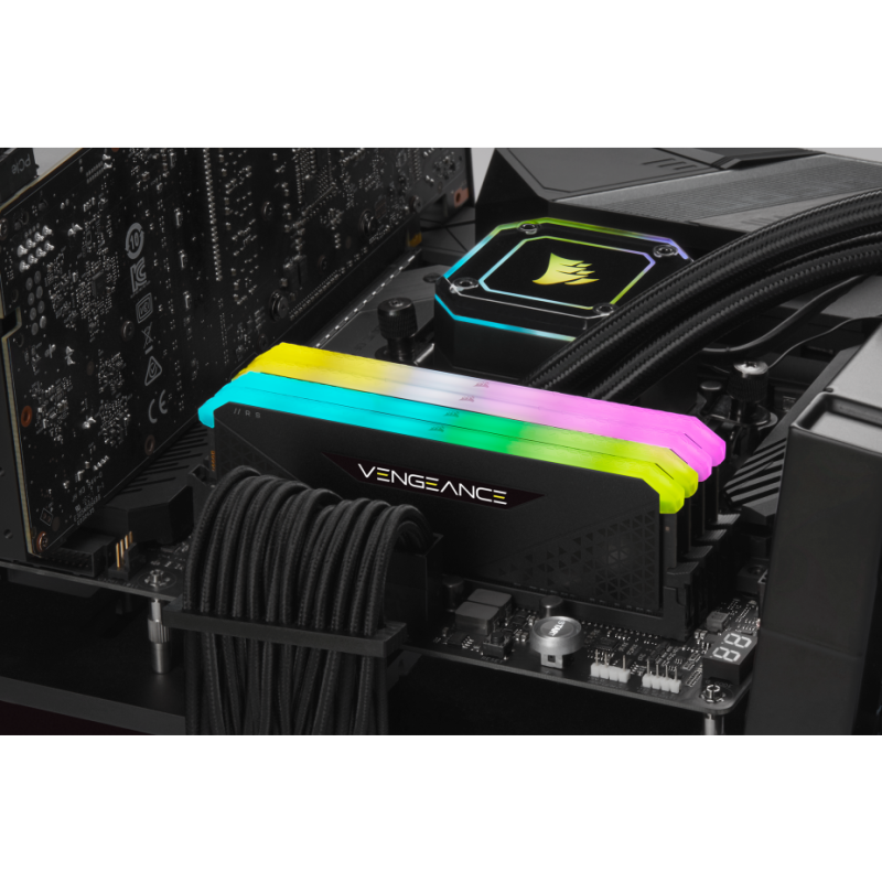 Corsair VENGEANCE® RGB RS 32GB (2x16GB) DDR4 DRAM 3200MT/s C16 Memory Kit — Black (CMG32GX4M2E3200C16)