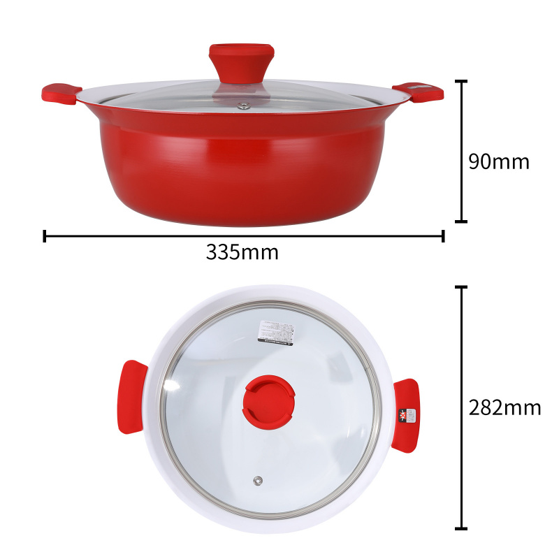 IH日本陶瓷塗層矽膠手柄平底鍋24CM 適用煤氣爐電磁爐