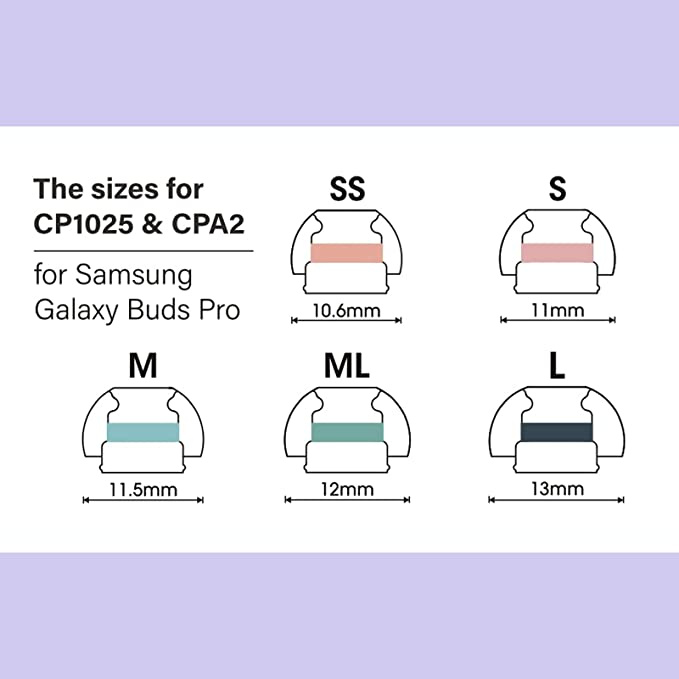 Spinfit CP1025 & CPA2 for Samsung Galaxy Buds Pro / Jabra Elite 85t [4尺寸]