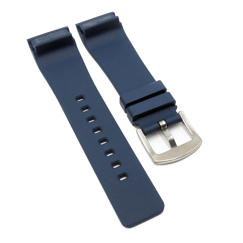20mm, 23mm 寶藍色優質直間紋防水膠錶帶 合適男裝 Cartier Santos