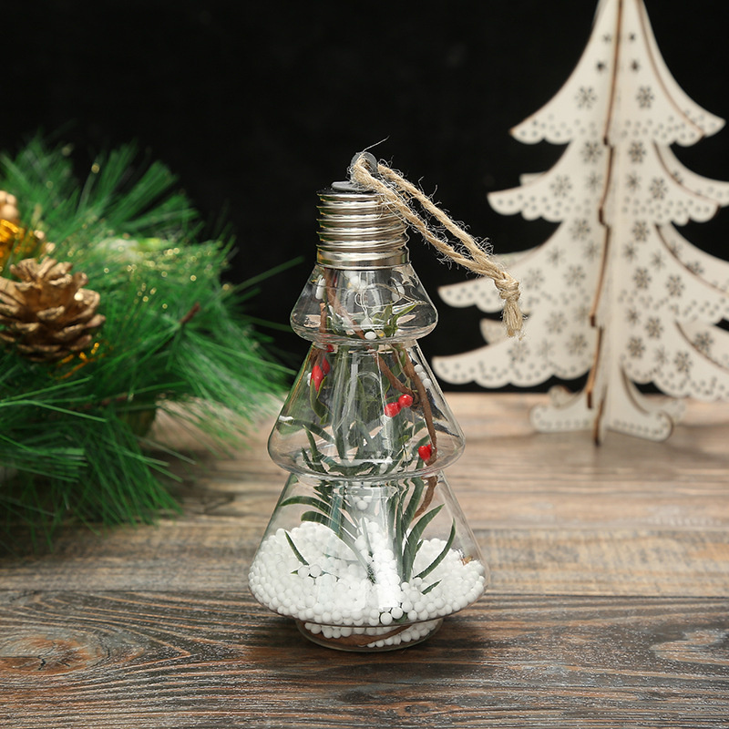 聖誕樹型透明聖誕LED裝飾燈泡（包含電池）1套6件
