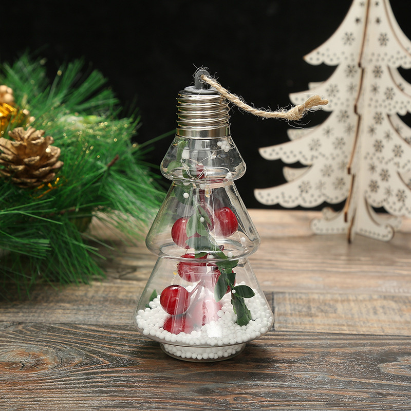聖誕樹型透明聖誕LED裝飾燈泡（包含電池）1套6件