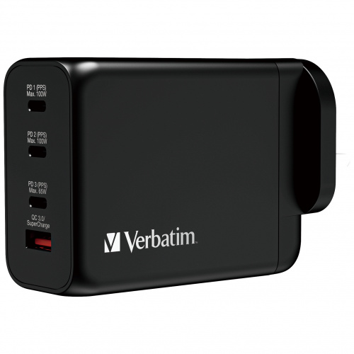 Verbatim 4端口 200W PD 3.0 & QC 3.0 GaN充電器 66703 [免運]
