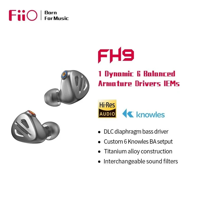 Fiio FH9 一圈六鐵七單元 "純鈦合金" 旗艦耳機 [2色]
