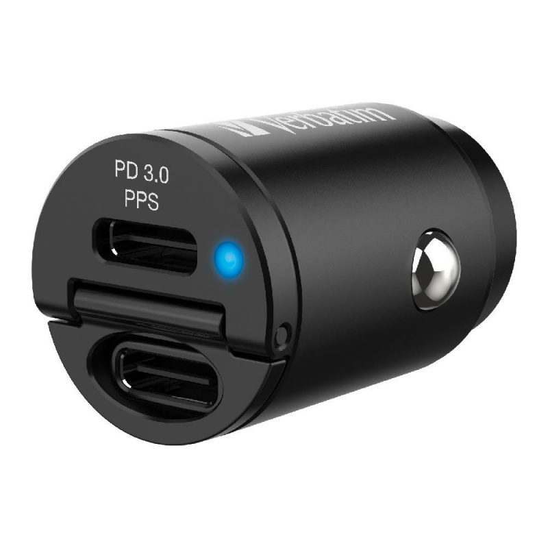 Verbatim Dual Port 30W Type C PD & QC 3.0迷你汽車充電器 66524