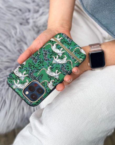 Richmond & finch iPhone 13 Pro Case 手機殼 - 碧綠獵豹 GREEN LEOPARD - GOLD DETAILS (47046)