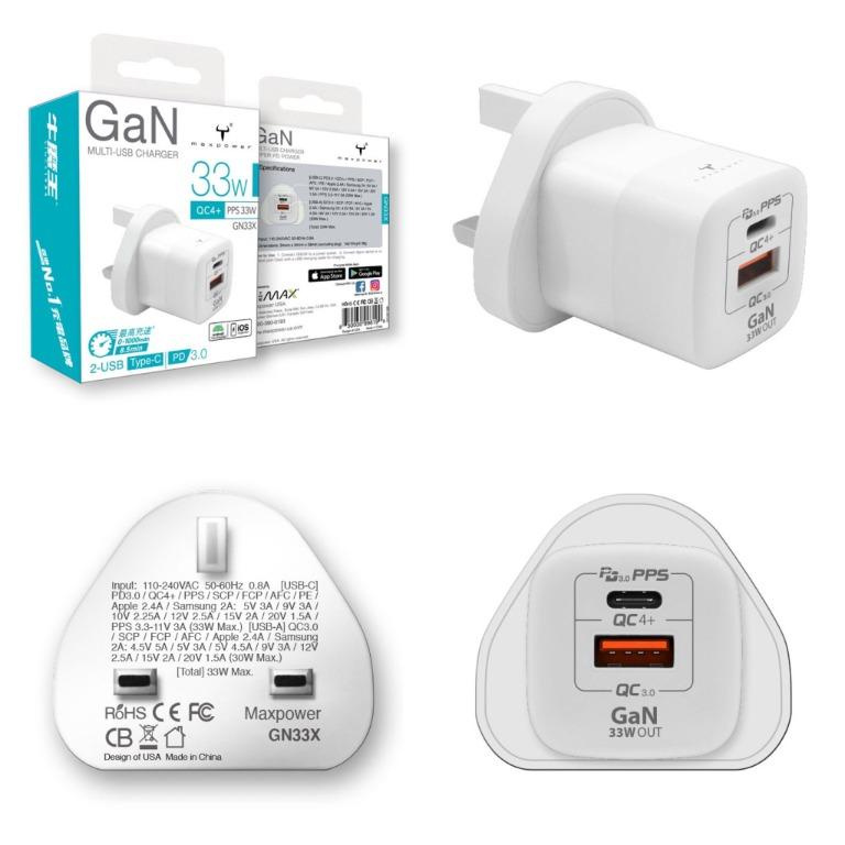 牛魔王 GN33X 33W 2 位 GaN USB 充電器