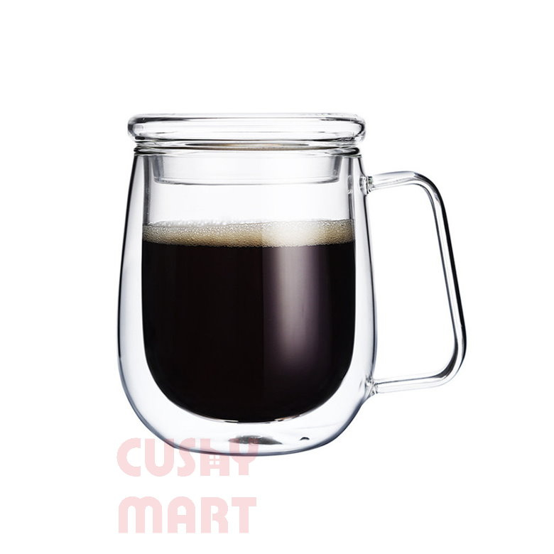AGERU - 雙層玻璃杯連杯蓋款(250ml)