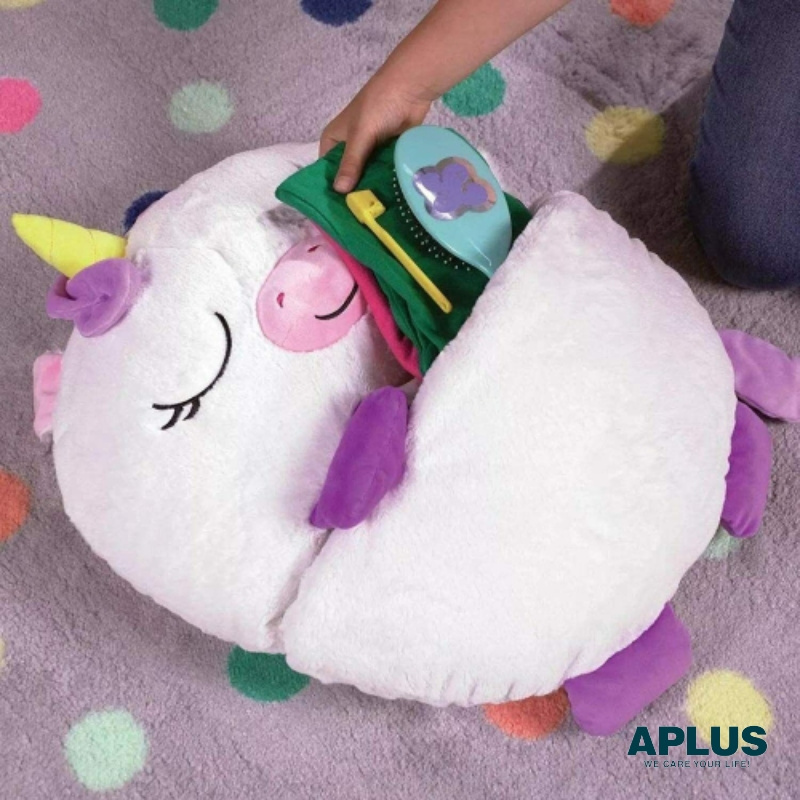 兒童午睡枕頭動物睡袋可摺合2 合 1 睡袋柔軟舒適保暖
