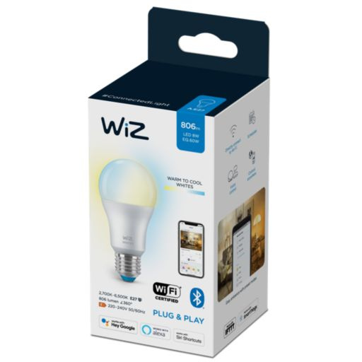WiZ Wi-Fi 智能LED燈泡 [8W / E27螺頭 / A60] (黃白光)