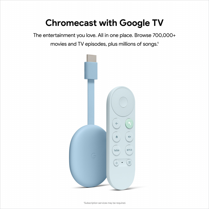 Google - 谷歌 Chromecast 4 with Google TV (天藍色)