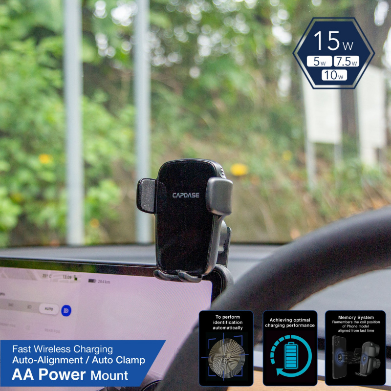 Capdase AA Power 快速無線充線 TouchScreen車架 For Tesla Model 3 / Y Capdase AA Power 快速無線充線 TouchScreen車架 For Tesla Model 3 / Y