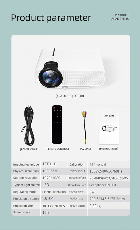 MEDIACUBE 720P LED PROJECTOR SD USB VGA HDMI AV MEDIACUBE 720P LED PROJECTOR SD USB VGA HDMI AV