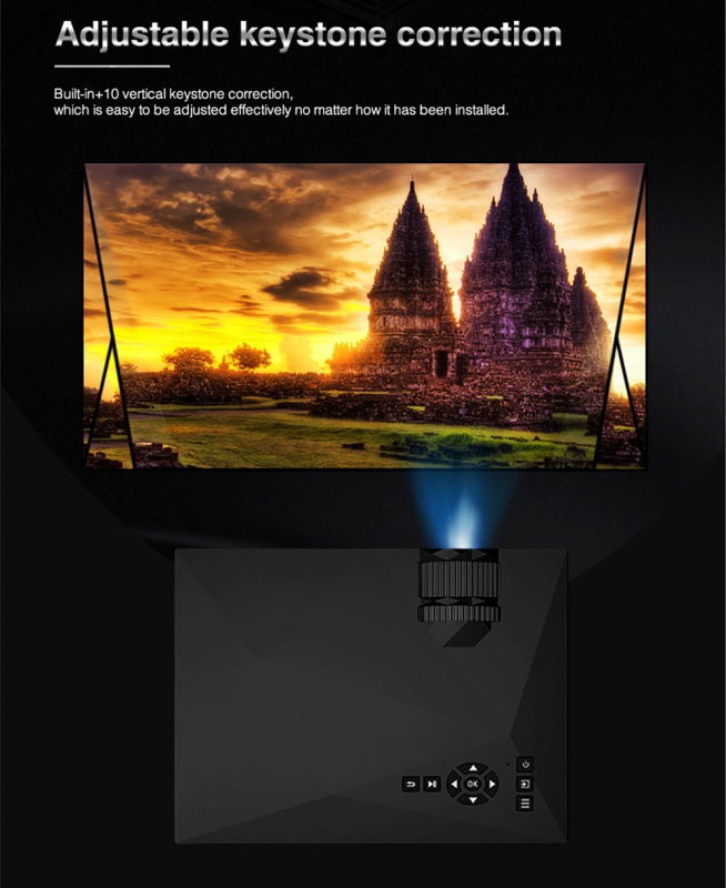 MEDIACUBE LED PROJECTOR W/WIFI SD USB VGA HDMI AV