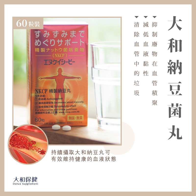 日本 大和藥品 精製納豆丸 NKCP 60粒【市集世界 - 日本市集】