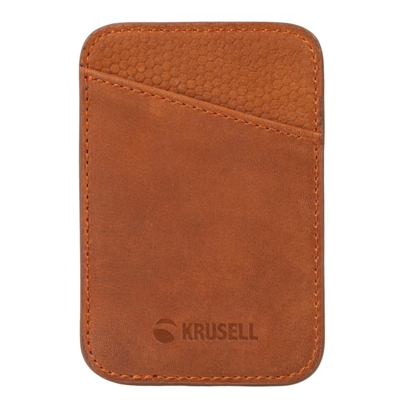 Krusell Magnetic Card Holder 磁卡夾 for iPhone 12 & 13 - 干邑 Cognac (KSE-62407)