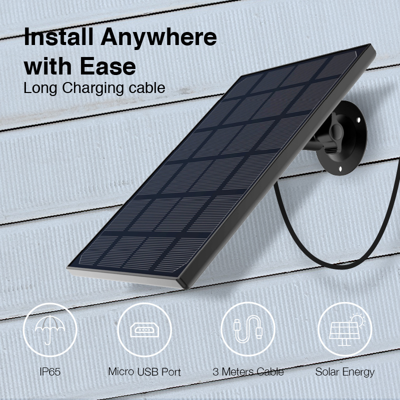 iSmartView 高效迷你太陽能充電板Solar Panel Micro-USB接頭3米戶外延長線 為5V電池IP Cam 持續充電 ARW-PM25