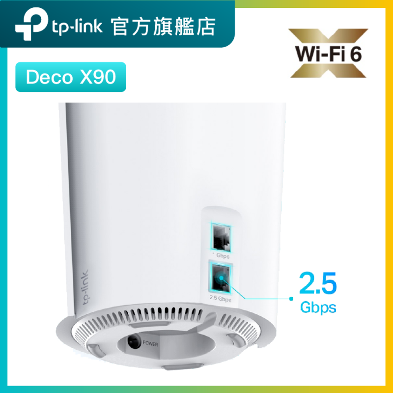 TP-Link Deco X90 三頻AX6600 WiF6 無綫路由器Mesh系統（2件裝）
