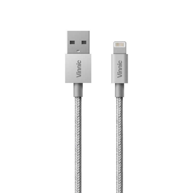 Vinnic MFi 蘋果官方認證 USB-A to Lightning 傳輸充電線 Cable - 藍色 / 灰色 / 銀色